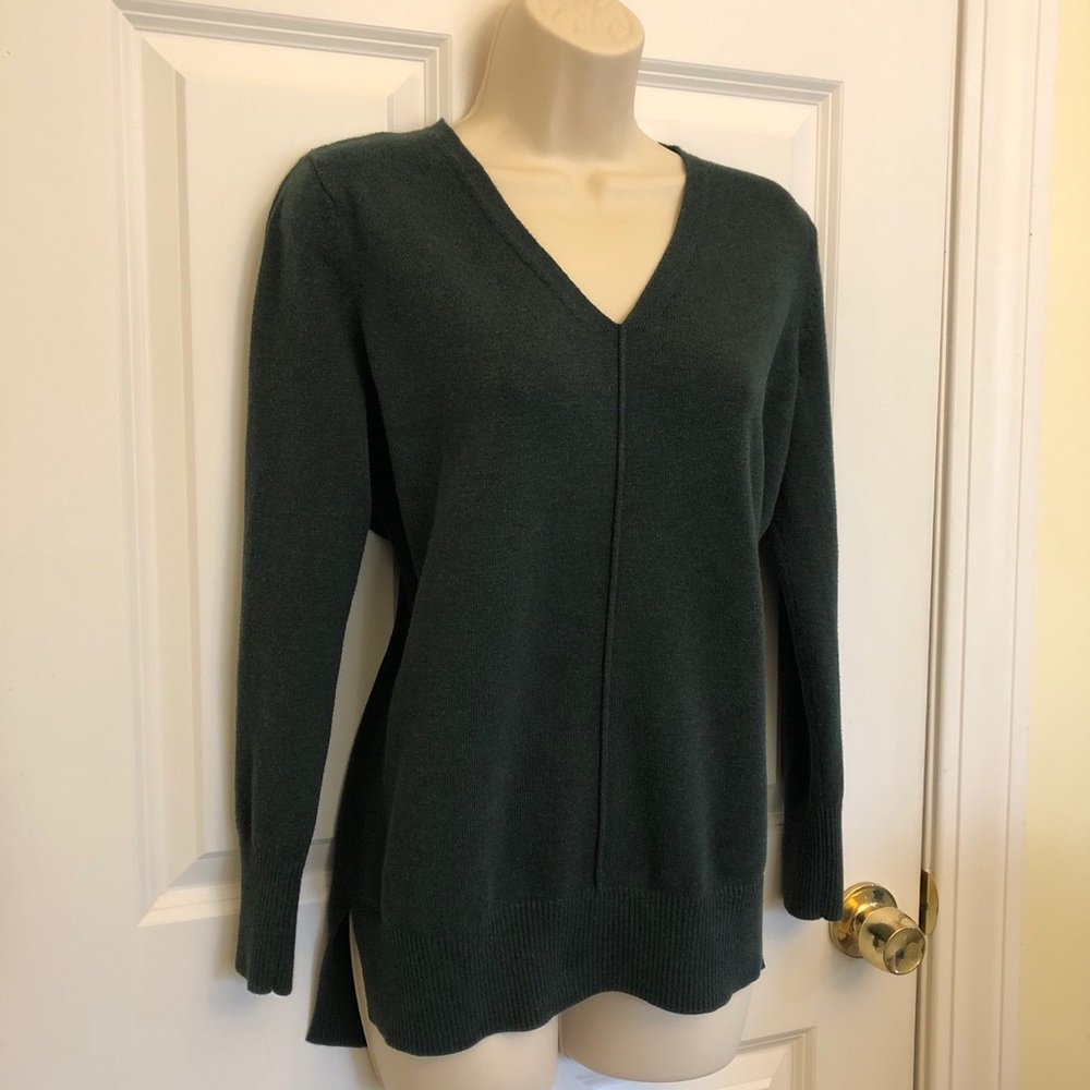 Old Navy Forest Green Pullover V-Neck Sweater Med